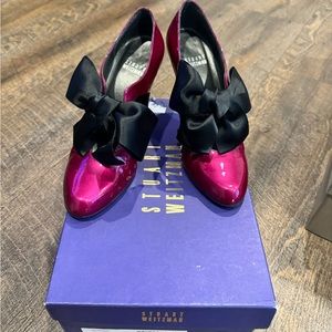 Stuart Weitzman Bouffant Magenta Quasar Heels